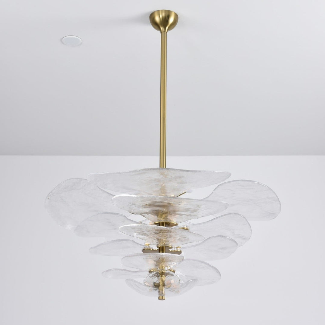 Aurora Chandelier Pétale en Verre Murano Doré Luxe - Neutralighting