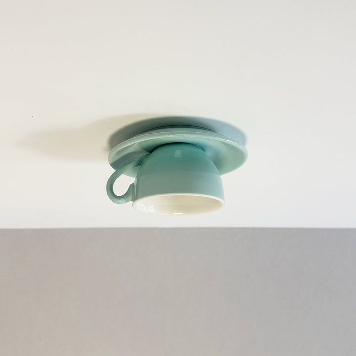 Teyo Moderne Tasses à Café Céramique Plafonnier Bleu/Rose/Jaune - Neutralighting