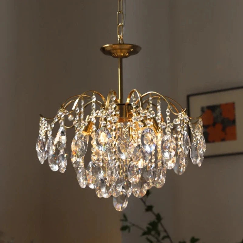 Kristy Lustre Rétro en Cristal Verre Métal Salon - Neutralighting