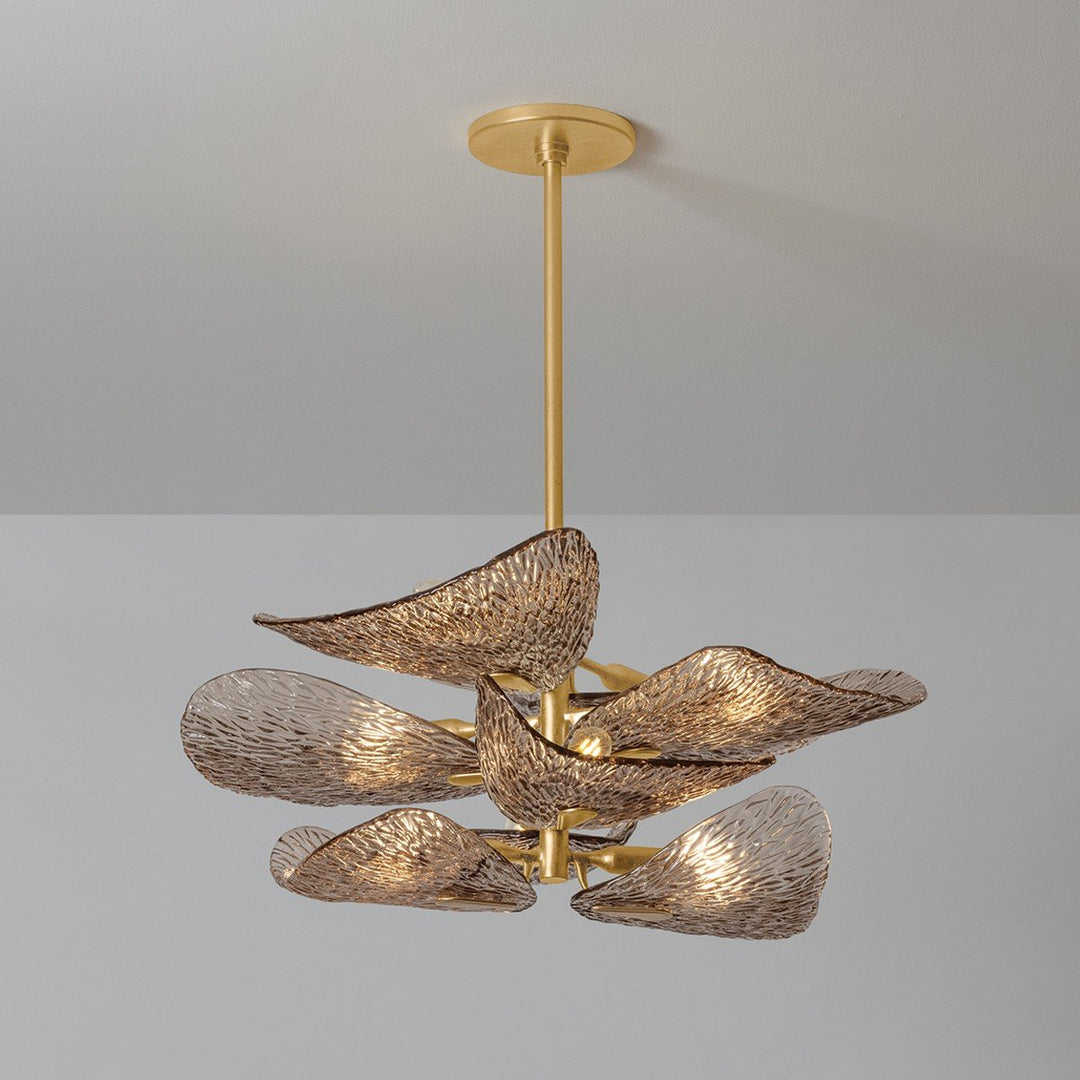 Aurora Chandelier en Verre Pétale Superposé Bronze - Neutralighting
