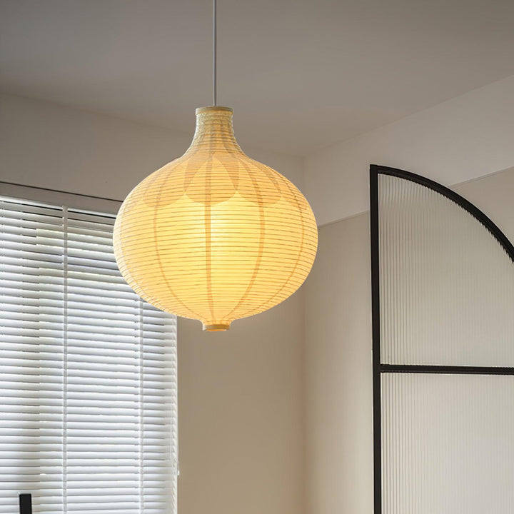 Ritta Japonais Conception Globe Bois Papier LED Suspension Salon - Neutralighting