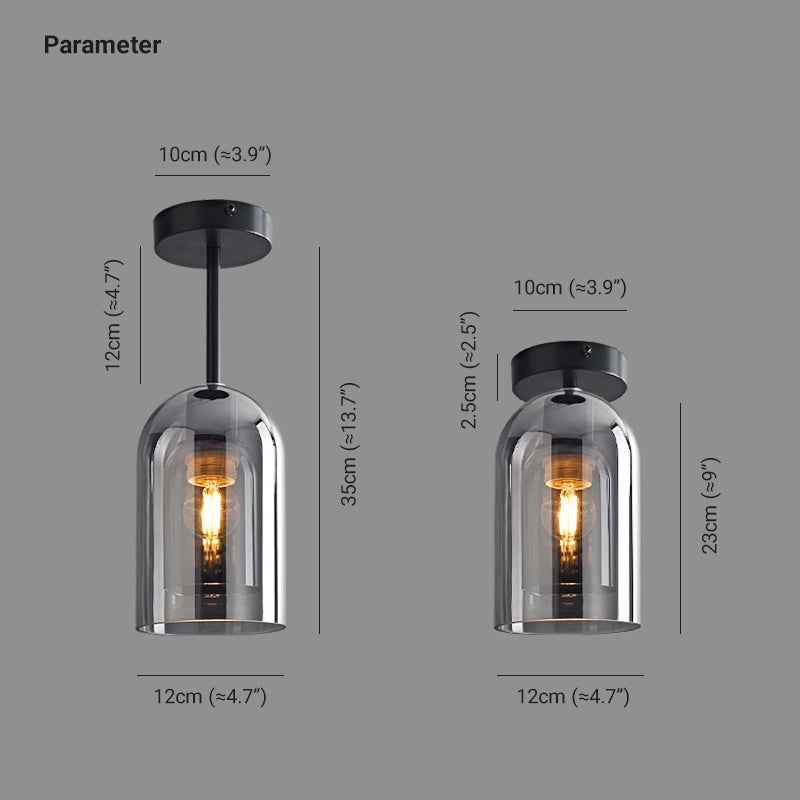 Plafonnier Arisha Verre Gris LED