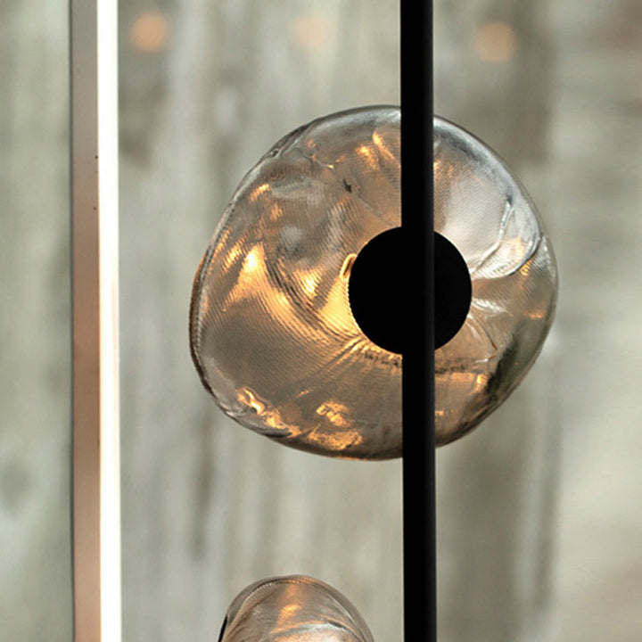 Avi Design Lampadaire Fleur Nordique Métal/Verre Noir/Or/Gris Chambre/Salon - Neutralighting
