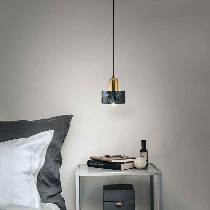Arisha Suspension Cylindre Contemporaine, Acrylique/Metal, Blanc/Vert, Salon - Neutralighting