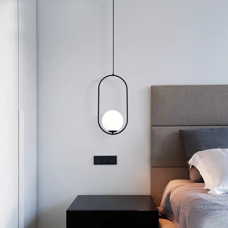 Ilra Suspension Anneau/Boule Moderne. Métal/Acrylique. Doré/Noir. Salon - Neutralighting