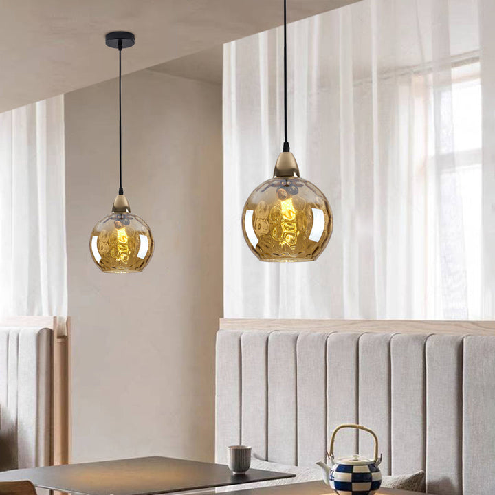 Water Ripple Suspension Boule Moderne Verre Rouge/Vert/Bleu Salon - Neutralighting