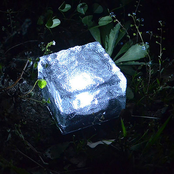 Ray Lampe Extérieur au Sol Glace Moderne, Verre, Bleu/Jaune/Blanc, Cour - Neutralighting