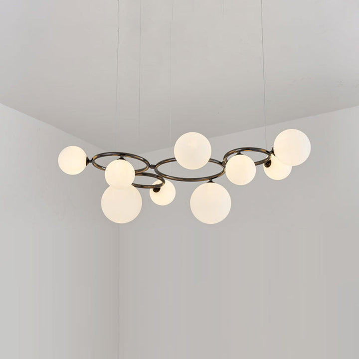 Valentina Luminaires Suspensions Anneau Moderne Métal/Verre Noir/Blanc/Gris/Doré Chambre à Coucher - Neutralighting