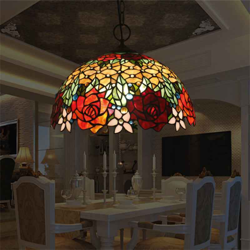 Tiffany Vintage Luxe Suspension Verre Chambre À Coucher - Neutralighting