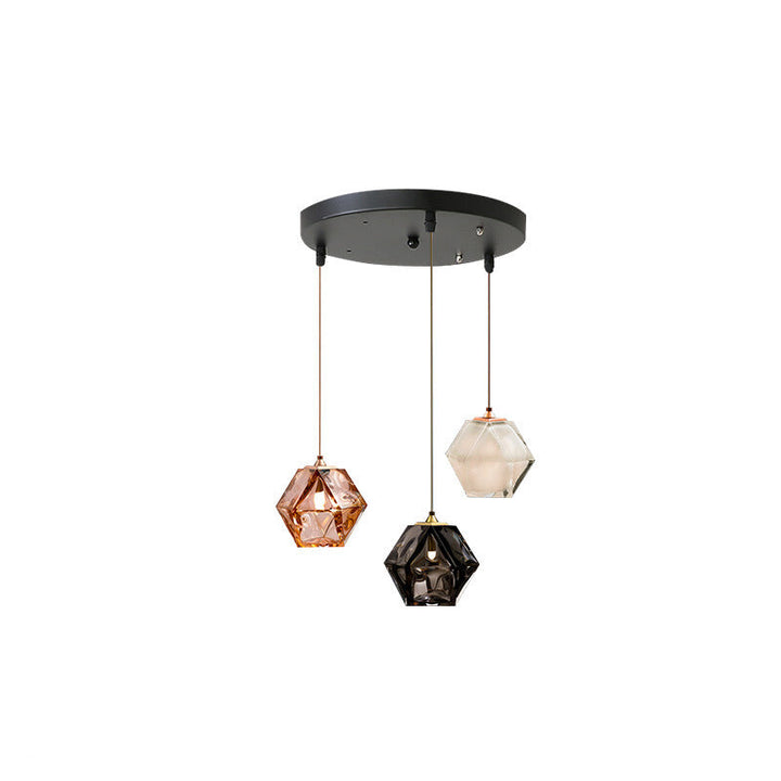 Valentina Polyèdre LED Suspension Métal Verre Cuisine Chambre à Coucher - Neutralighting