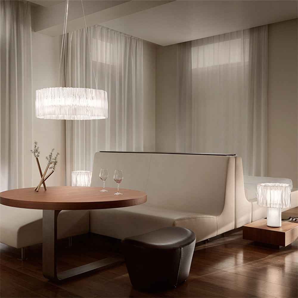 Kristy Suspension Anneau Simple, Acrylique/Acier, Or/Blanc Chambre - Neutralighting