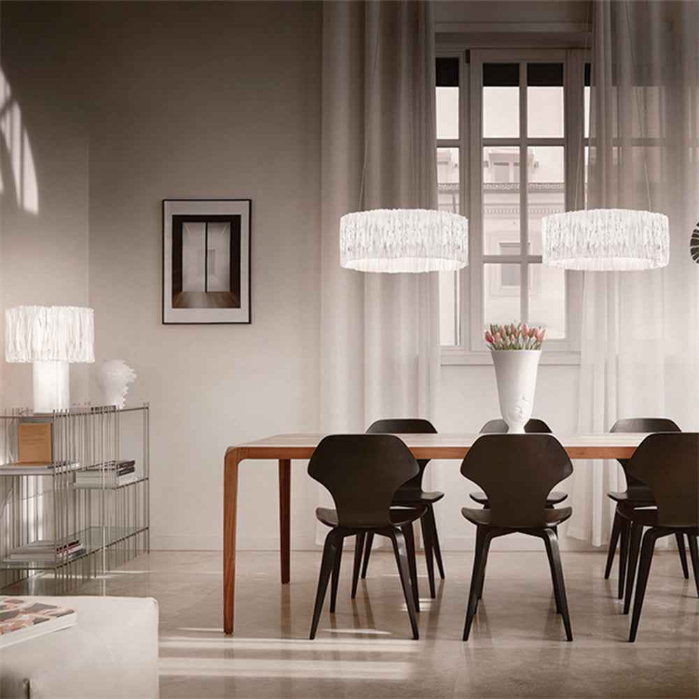 Kristy Suspension Anneau Simple, Acrylique/Acier, Or/Blanc Chambre - Neutralighting