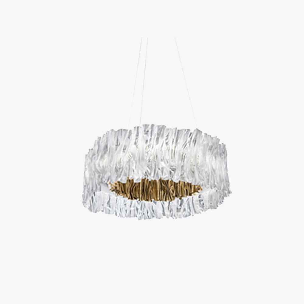 Kristy Suspension Anneau Simple, Acrylique/Acier, Or/Blanc Chambre - Neutralighting