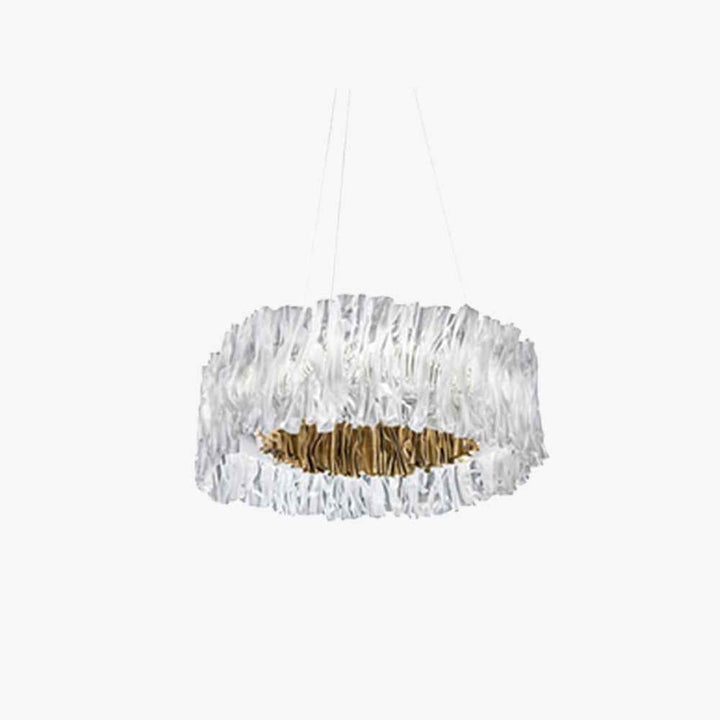 Kristy Suspension Anneau Simple, Acrylique/Acier, Or/Blanc Chambre - Neutralighting