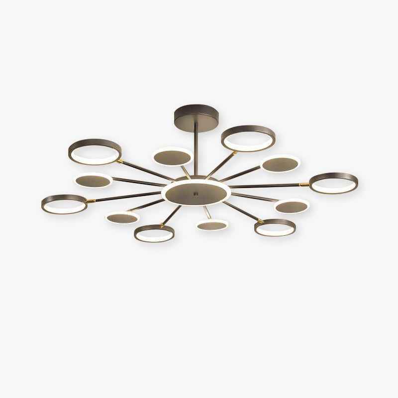 Moderne Suspension Multi Contemporaine, Metal/Acrylique, Noir Mat, Salon - Neutralighting