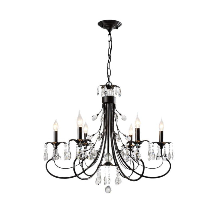 Silva LED Suspension Noir Métal Cristal Salle à manger Salon - Neutralighting