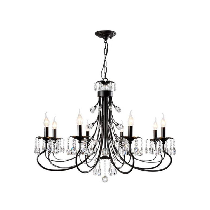 Silva LED Suspension Noir Métal Cristal Salle à manger Salon - Neutralighting