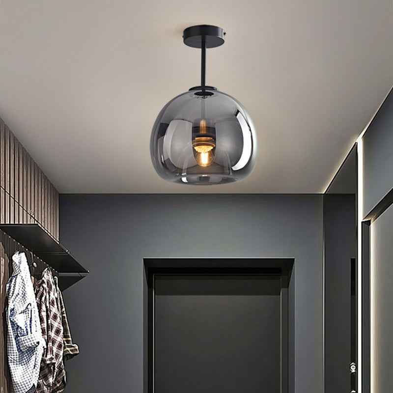 Plafonnier Rhea Verre Cuivre LED