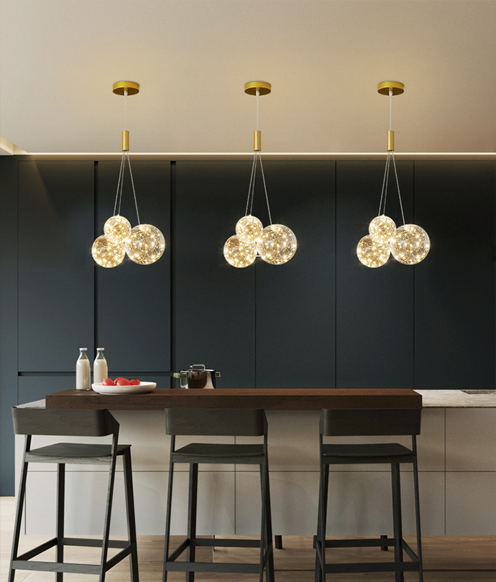 Valentina Suspension Bubble Moderne Métal/Verre Transparent/Étoilé Salon - Neutralighting