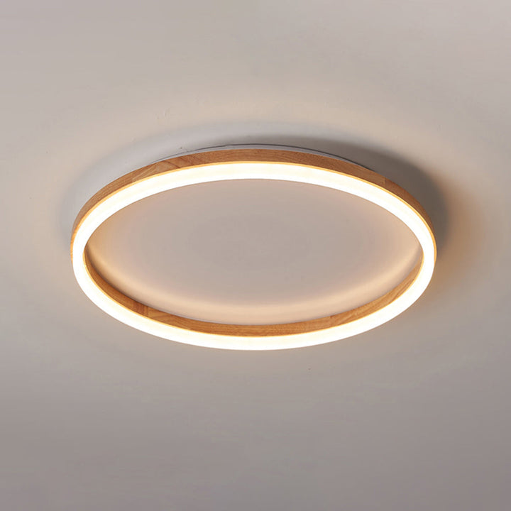 Muto Plafonnier Rond Naturel, Bois/Acrylique, Chambre - Neutralighting