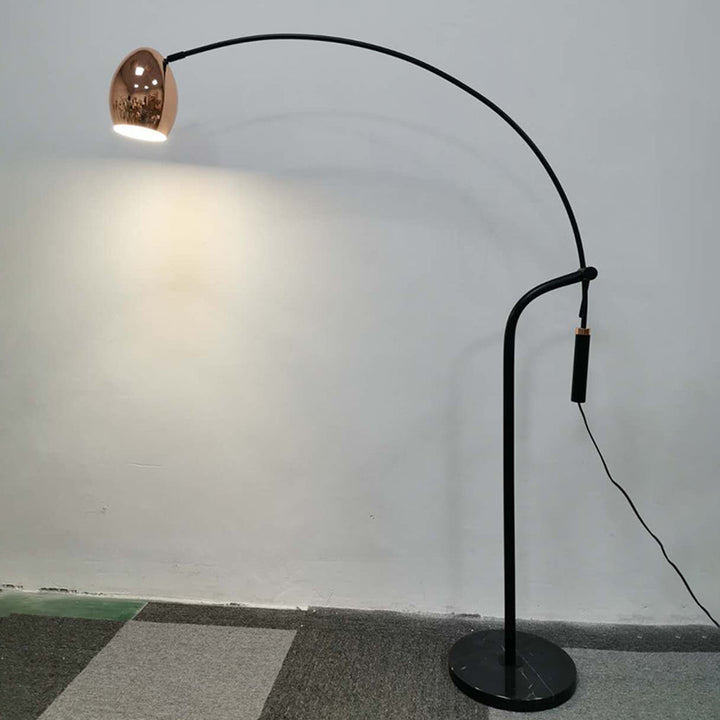 Arisha Design Simple Lampadaire Arc Minimaliste Métal Or Rose Salon - Neutralighting