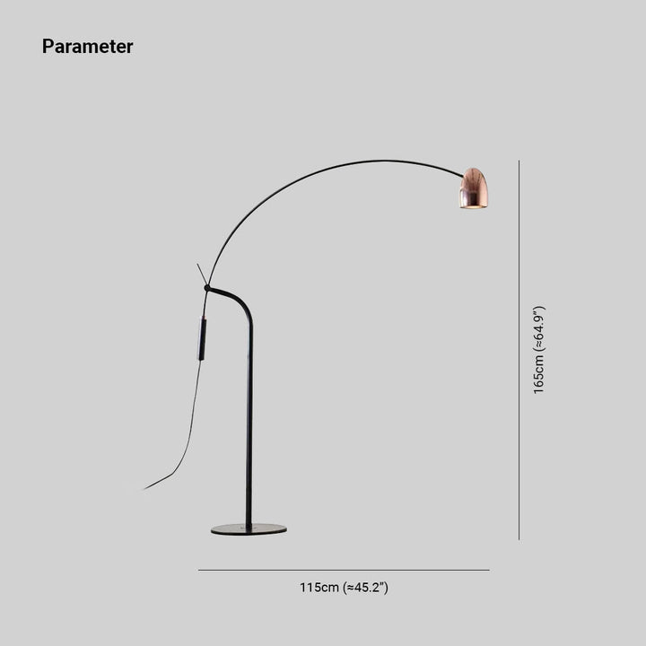 Arisha Design Simple Lampadaire Arc Minimaliste Métal Or Rose Salon - Neutralighting