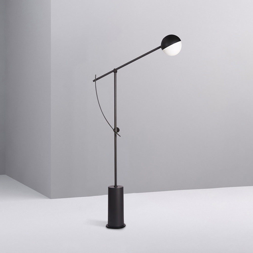 Mira Linéaire Design Lampadaire Globe Moderne Métal Noir Salon - Neutralighting