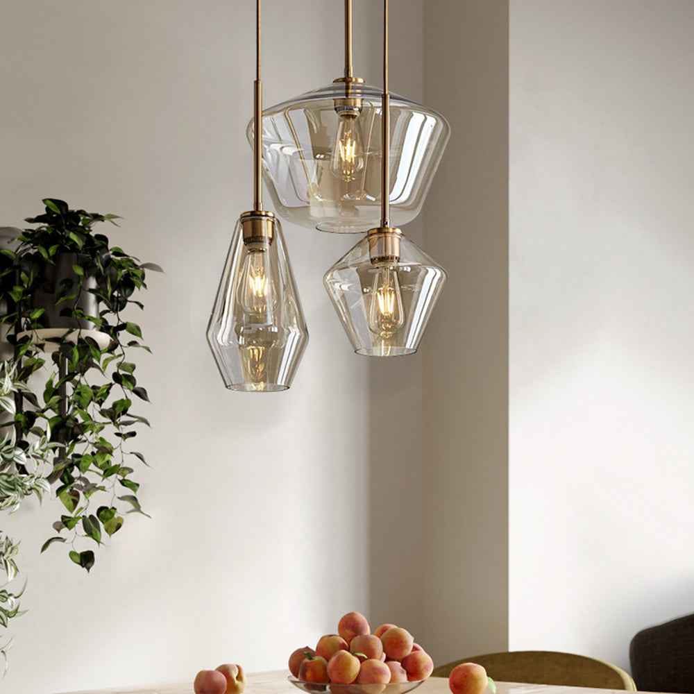 Valentina Suspension Moderne, Verre, Clair/Ambre, Chambre/Salle de Bain - Neutralighting