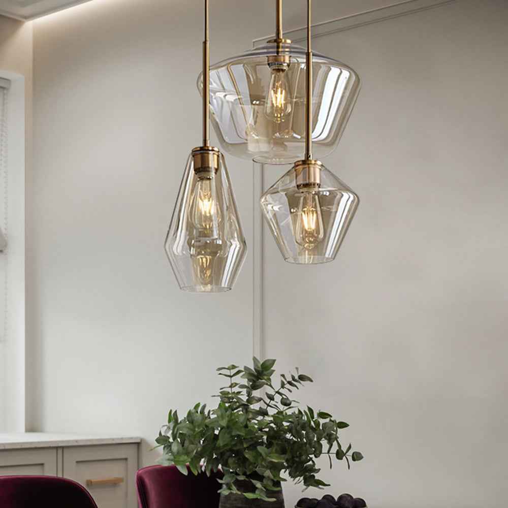 Valentina Suspension Moderne, Verre, Clair/Ambre, Chambre/Salle de Bain - Neutralighting