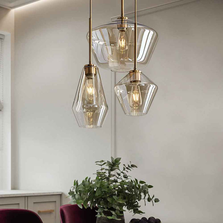 Valentina Suspension Moderne, Verre, Clair/Ambre, Chambre/Salle de Bain - Neutralighting