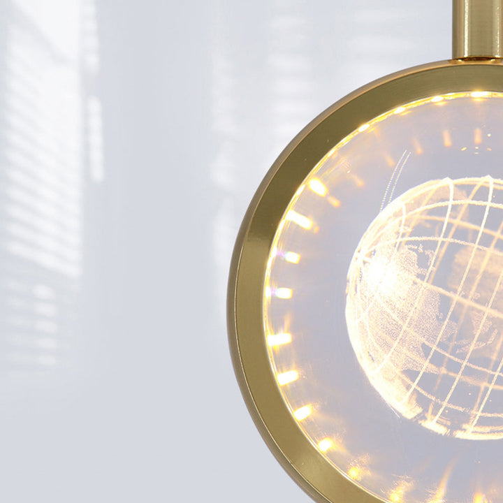 Arisha Luminaires Suspensions Ronde Moderne LED Métal/Cristal Doré Salon - Neutralighting