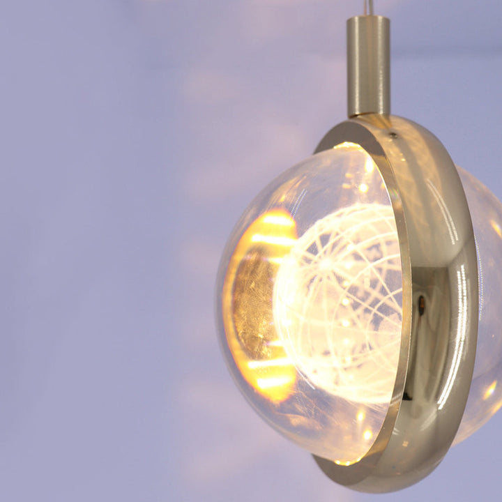 Arisha Luminaires Suspensions Ronde Moderne LED Métal/Cristal Doré Salon - Neutralighting