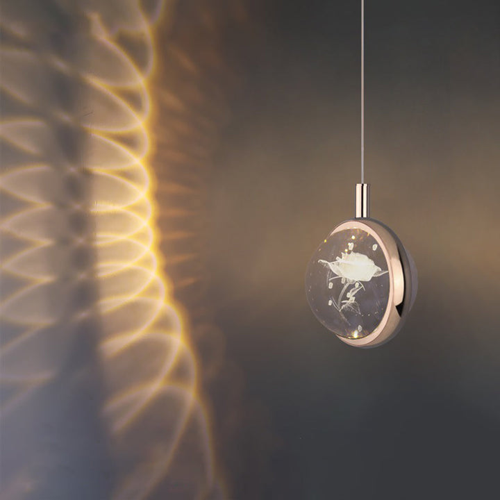 Arisha Luminaires Suspensions Ronde Moderne LED Métal/Cristal Doré Salon - Neutralighting