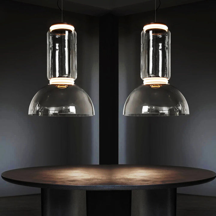 Valentina Luminaires Suspensions LED Cylindre Minimalisme Métal/Verre Transparent Salon/Chambre à Coucher - Neutralighting