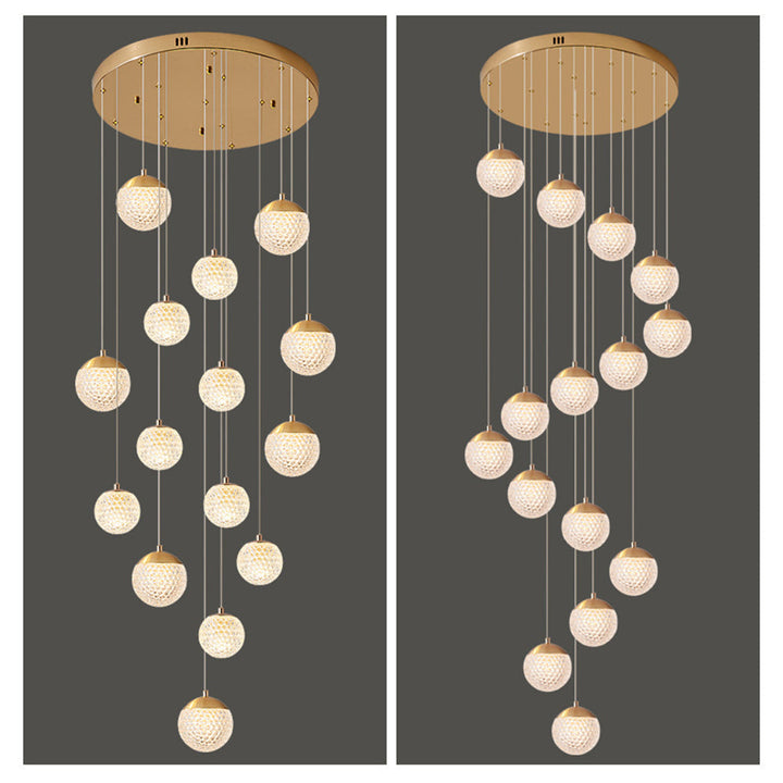 Arisha Luminaires Suspensions Multi/Bulle Moderne Métal/Acrylique Doré Chambre à Coucher - Neutralighting