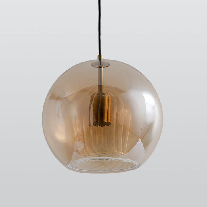 June Suspension Bulle Nordique Verre Transparent/Doré Salon/Chambre - Neutralighting