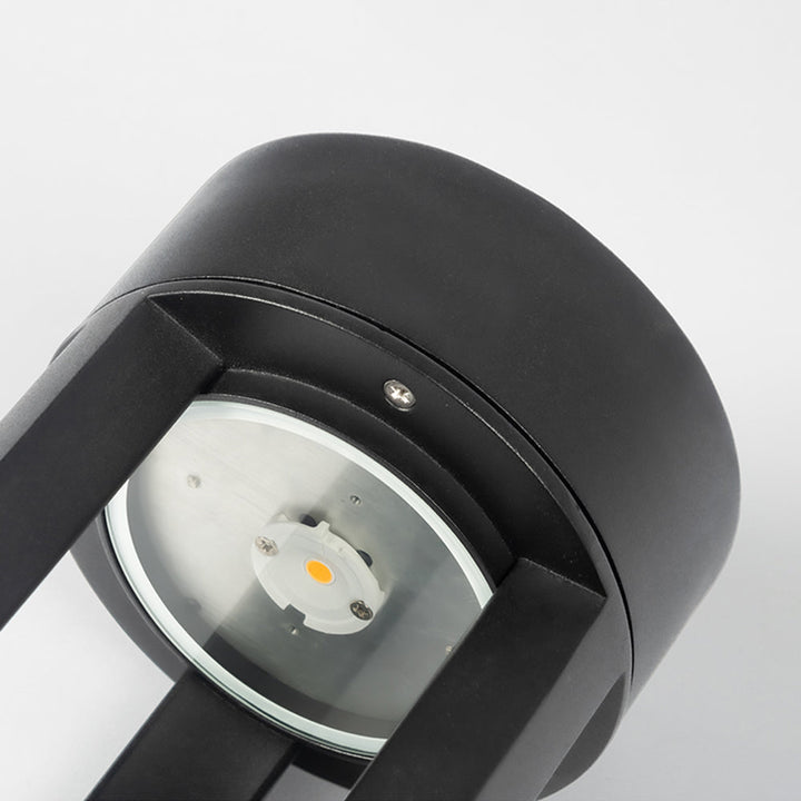 Ray Borne Extérieure Cylindre Minimalisme, Métal, Noir, Cour - Neutralighting