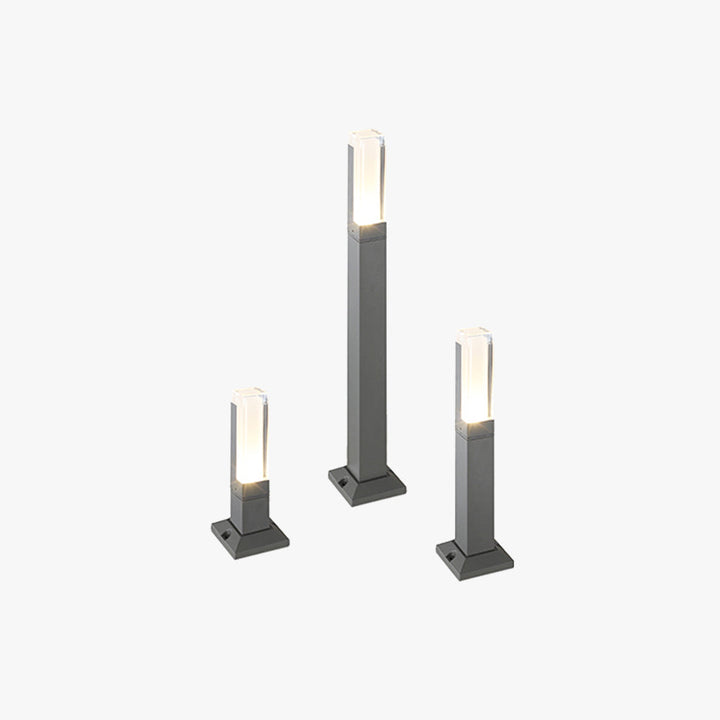 Ray Borne Extérieure Rectangulaire Minimalisme, Métal/Acrylique, Noir, Jardin - Neutralighting
