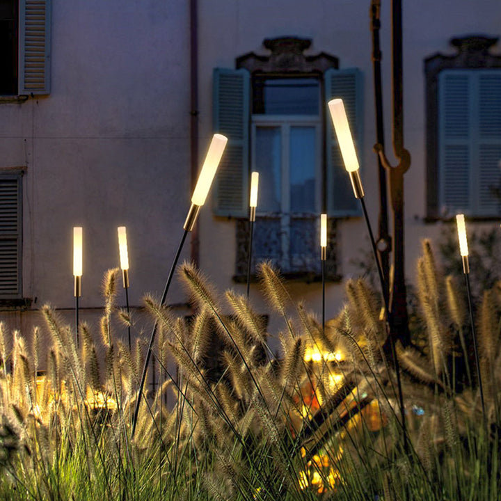 Isha Borne Extérieure Roseau Moderne Noir Allée - Neutralighting