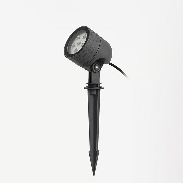Ray Lampe Extérieure au Sol Cylindre Simple, Métal/Verre, Noir, Cour - Neutralighting
