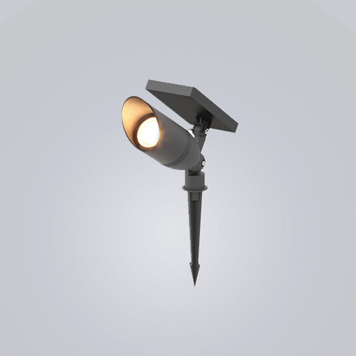 Ray Lampe Extérieure au Sol Cylindre Simple, Métal/Verre, Noir, Cour - Neutralighting