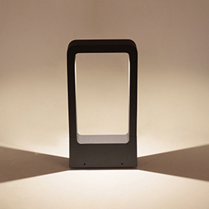 Ray Borne Extérieure Rectangulaire Minimalisme, Métal/Acrylique, Noir, Jardin - Neutralighting