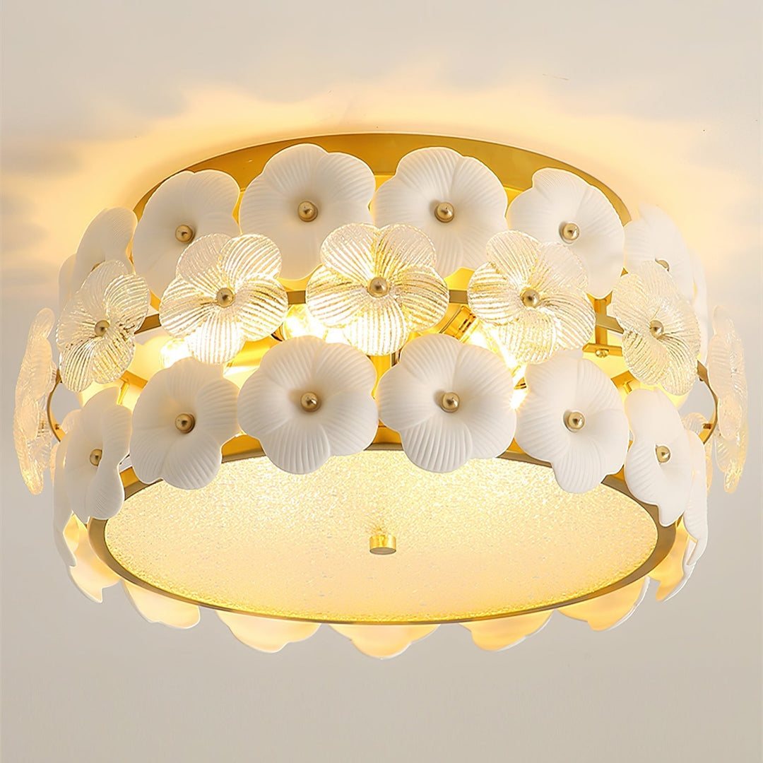 Abella Plafonnier Céramique Floraison Anneau Romantique - Neutralighting