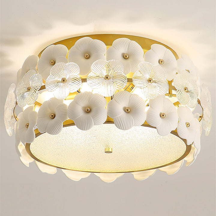 Abella Plafonnier Fleurs Pétales en Céramique - Neutralighting