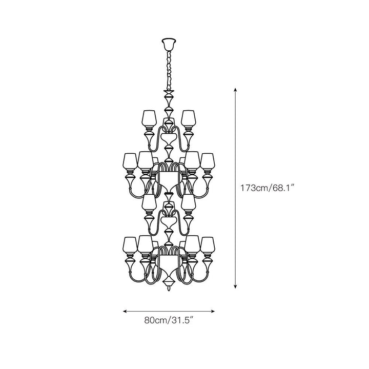 Abrahamson Lustre Traditionnel À Niveaux Abat-jour Laiton Verre - Neutralighting