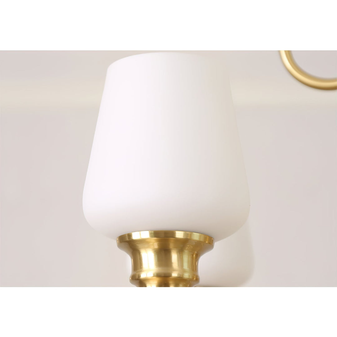 Abrahamson Lustre Traditionnel À Niveaux Abat-jour Laiton Verre - Neutralighting