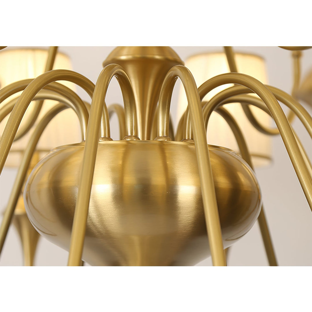 Abrahamson Lustre Traditionnel À Niveaux Abat-jour Laiton Verre - Neutralighting