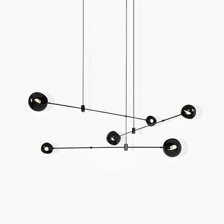Lustra Chandelier Élégant en Verre Noir - Neutralighting