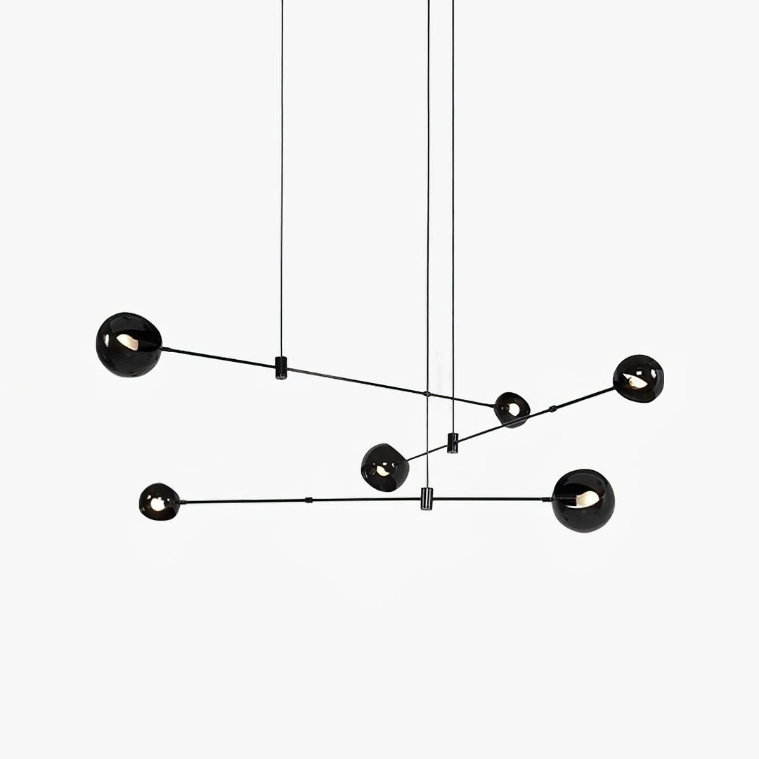 Lustra Chandelier Élégant en Verre Noir - Neutralighting
