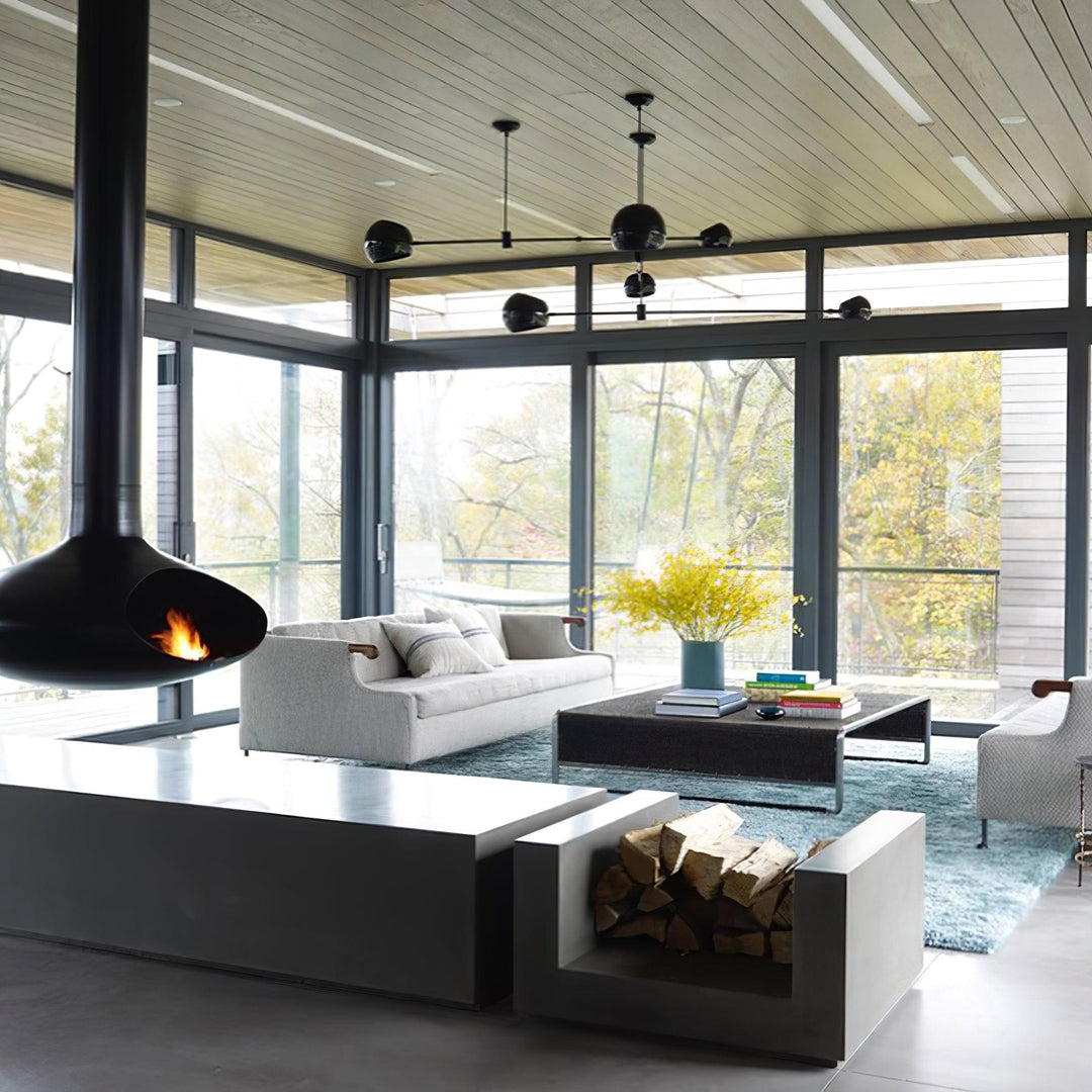 Lustra Chandelier Élégant en Verre Noir - Neutralighting
